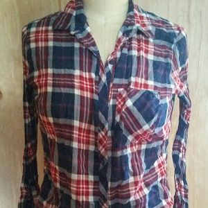 Blue Red, and white flannel